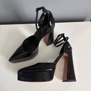 Call It Spring Black Patent Platform Heels